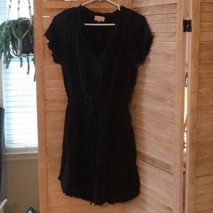 Bella Dahl- black Frayed smocked-waist Bella Dahl dress